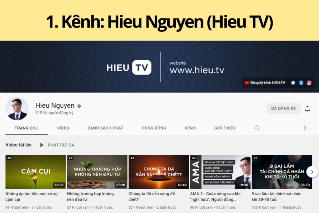 Kênh youtube phát triển bản thân nên xem
