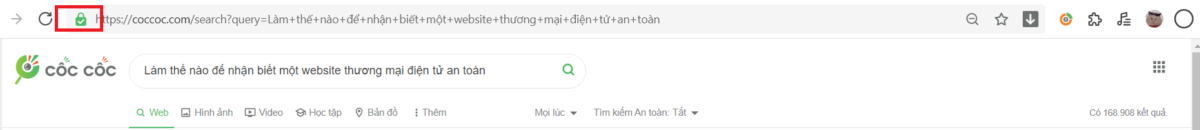 Thanh địa chỉ trình duyệt chuyển sang màu xanh lá cây