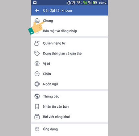 Thêm email liên hệ vào số điện thoại- bước 1